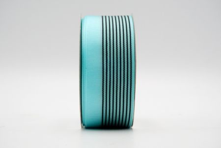 Aqua Blue Straight Linear Design Grosgrain Ribbon_K1756-318C